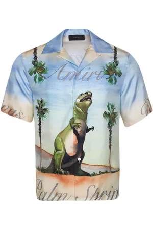 AMIRI Uomo Camicie - X The Webster Dinosaur silk shirt - Blu