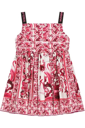 Dolce & Gabbana Abito smanicato con stampa maioliche