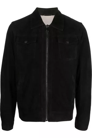 DELL'OGLIO Uomo Giacche di pelle - Giacca con zip - Nero