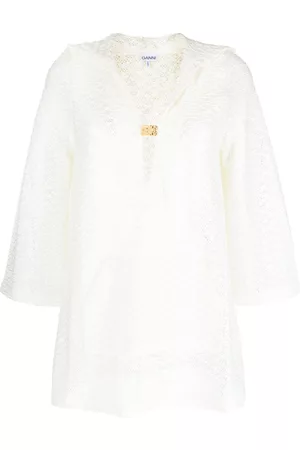 Ganni Donna Vestiti sexy - Abito corto con cappuccio - Bianco