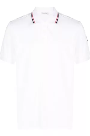 Moncler Uomo Polo - Logo-embossed polo shirt - Bianco