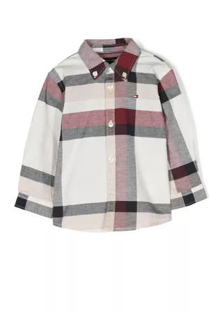 Tommy Hilfiger Camicie - Embroidered-logo plaid shirt - Toni neutri
