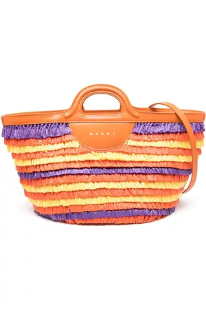 Marni Donna Shopper e tote bag - Borsa tote Tropicalia con frange - Arancione