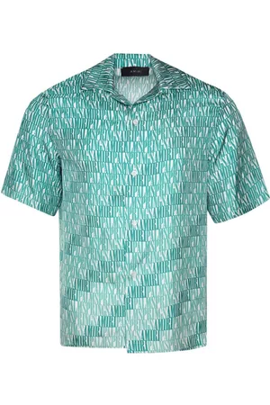 AMIRI Uomo Camicie - X Palm Springs logo-print silk shirt - Verde