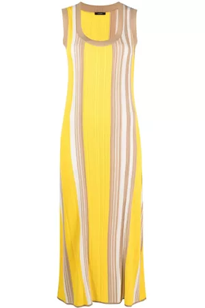 Joseph Donna Vestiti midi - Stripe-print knit midi dress - Giallo