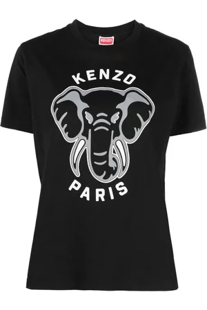 Kenzo Donna T-shirt - T-shirt Varsity Jungle con ricamo - Nero