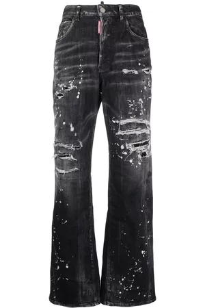 Dsquared2 Donna Jeans a zampa & bootcut - Jeans svasati con effetto vissuto - Nero