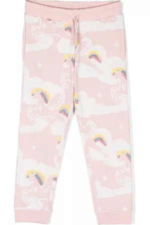 Stella McCartney Bambina Leggings & Treggings - Unicorn-print cotton track pants - Rosa