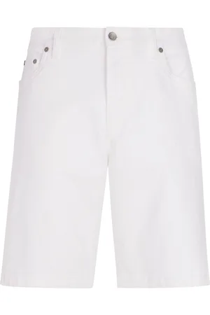 Dolce & Gabbana Bermuda denim con placca logo