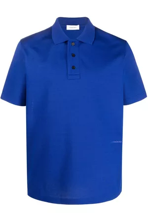 Salvatore Ferragamo Uomo Polo - Logo-print cotton polo shirt - Blu