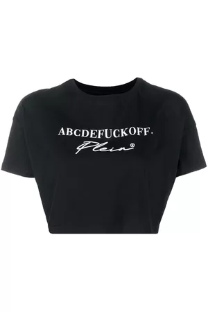 Philipp Plein Donna T-shirt con stampa - T-shirt crop con stampa - Nero