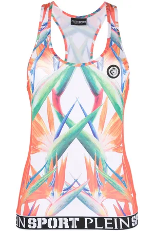 Philipp Plein Top smanicato a fiori