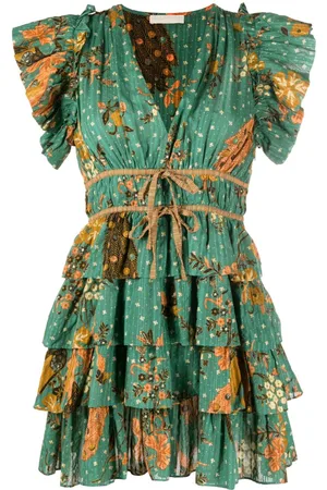 ULLA JOHNSON Abito corto a fiori Marni con ruches