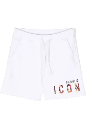 Dsquared2 Pantaloncini - Logo-print track shorts - Bianco
