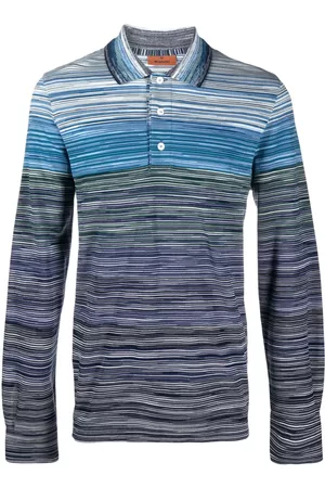 Missoni Uomo Polo - Long-sleeve striped polo shirt - Blu