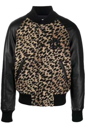 Dsquared2 Uomo Giacche bomber - Leopard-print bomber jacket - Toni neutri