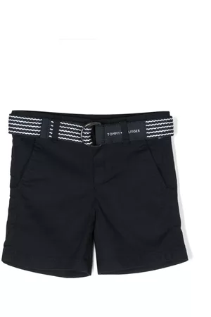 Tommy Hilfiger Pantaloncini - Logo-embroidered belted shorts - Blu
