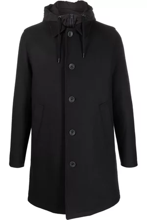HERNO Uomo Parka - Wool-blend hooded parka coat - Blu