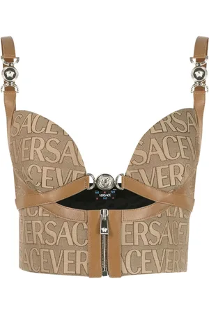 VERSACE Top a bustino Allover