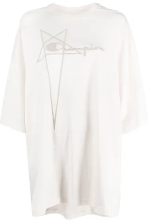 Rick Owens T-shirt oversize con logo goffrato
