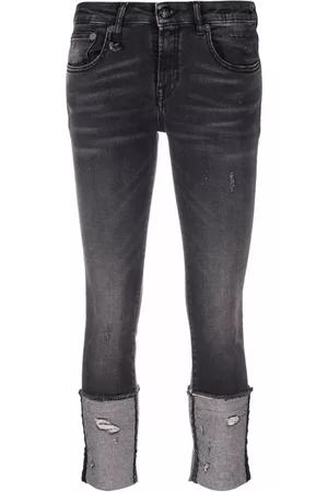 R13 Donna Jeans a vita alta - Jeans crop a vita alta - Grigio