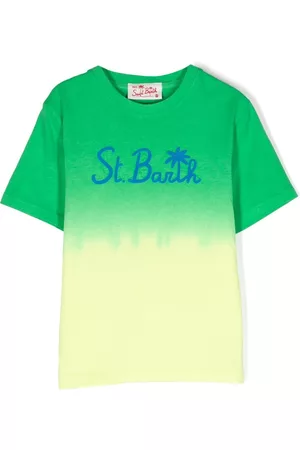 MC2 SAINT BARTH Bambino T-shirt cotone - Logo-embroidered cotton T-shirt - Verde