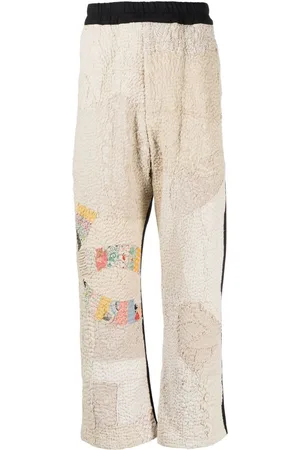 BY WALID Pantaloni con design patchwork