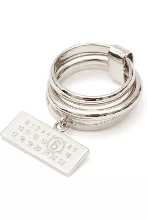 Maison Margiela Donna Anelli - Anello a fascia con motivo numeri - Grigio