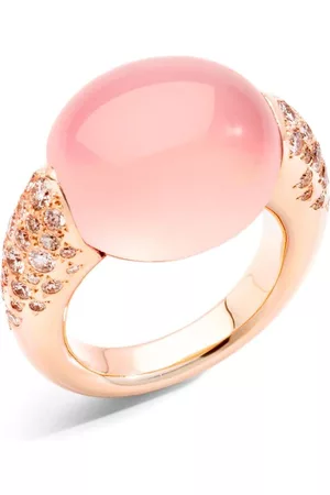 Pomellato Donna Anelli - "Anello Iconica in oro rosa 18kt, quarzo e diamante"