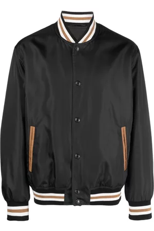 VERSACE Uomo Giacche bomber - Stripe-detail bomber jacket - Nero