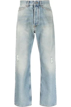 Palm Angels Jeans dritti con effetto vissuto