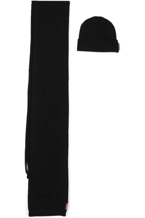 Dsquared2 Uomo Sciarpe - Knitted wool scarf-beanie set - Nero