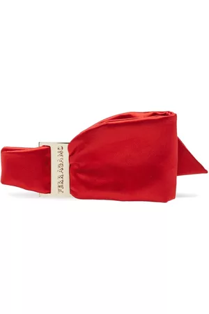 Salvatore Ferragamo Donna Accessori per capelli - Asymmetrical logo-plaque hair clip - Rosso