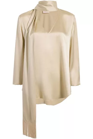 Cinq A Sept Donna Bluse - Frannie scarf-detail silk blouse - Toni neutri