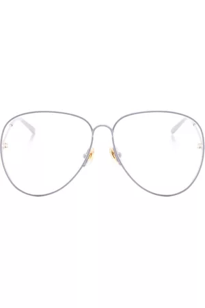 Chloé Occhiali da sole - Logo-engraved pilot-frame glasses - Viola