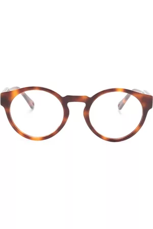 Chloé Occhiali da sole - Logo-print round-frame glasses - Marrone