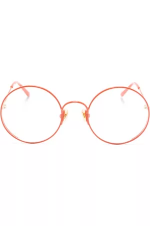 Chloé Occhiali da sole - Logo-engraved round-frame glasses - Arancione