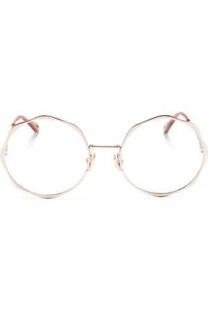 Chloé Occhiali da sole - Scalloped-edge round-frame glasses - Oro