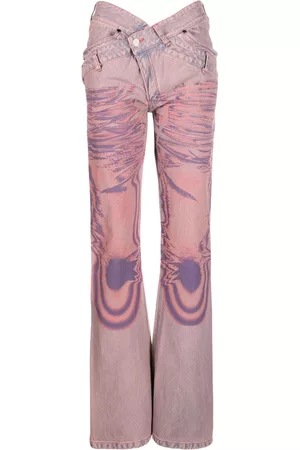 Masha Popova Donna Jeans a zampa & bootcut - Jeans svasati Oil Spill - Rosa