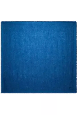 Salvatore Ferragamo Donna Sciarpe - Logo-print cotton-cashmere shawl - Blu