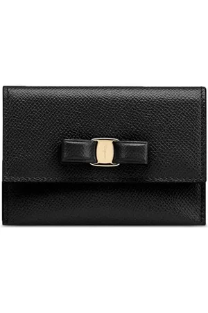 Salvatore Ferragamo Donna Portafogli e portamonete - Vara bow-detail leather wallet - Nero