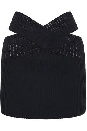 DION LEE Minigonna a coste con effetto pelle di serpente