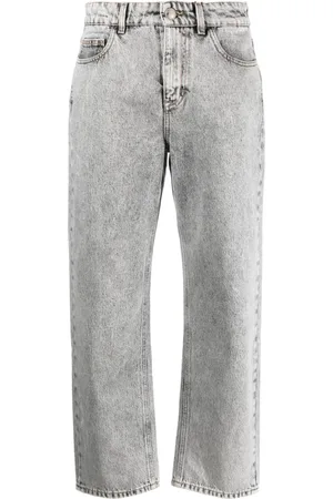 MOORER Jeans dritti con effetto schiarito