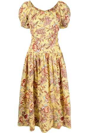 ULLA JOHNSON Abito Golda midi a fiori