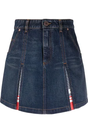 Balmain Gonna denim plissettata