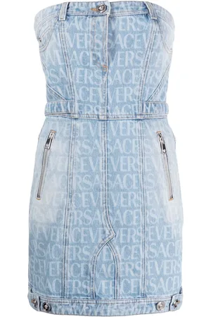 VERSACE Abito corto denim Allover