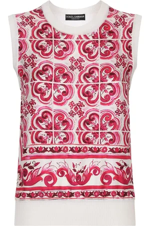 Dolce & Gabbana Canotta con stampa maioliche