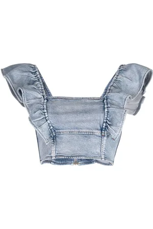 Ganni Top denim crop