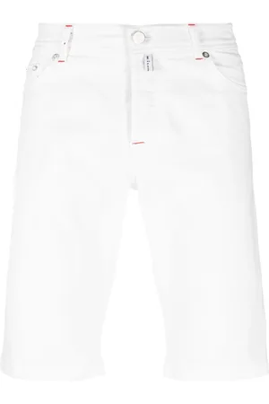 Kiton Shorts denim con applicazione