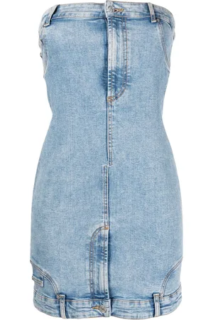 Moschino Abito corto denim con fascia